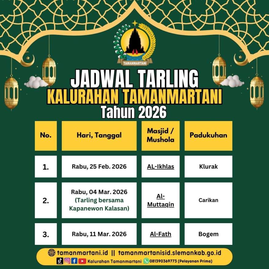 JADWAL TARLING KALURAHAN TAMANMARTANI TAHUN 2026